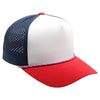 PB311T 5-Panel High Frame Rope Perforated [White/Navy/Red]