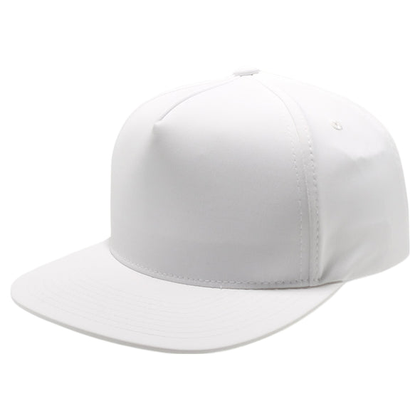 PB302NR 5 Panel Hybrid No Rope Snapback [White]