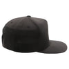 PB302NR 5 Panel Hybrid No Rope Snapback [Black]