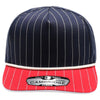 PB328R 5-Panel Pinstripe 2-Tone Snapback With Rope [Navy/Red]