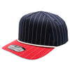 PB328R 5-Panel Pinstripe 2-Tone Snapback With Rope [Navy/Red]