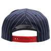 PB328R 5-Panel Pinstripe 2-Tone Snapback With Rope [Navy/Red]