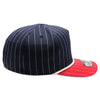 PB328R 5-Panel Pinstripe 2-Tone Snapback With Rope [Navy/Red]