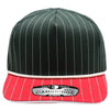 PB328R 5-Panel Pinstripe 2-Tone Snapback With Rope [D.Green/Red]
