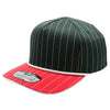 PB328R 5-Panel Pinstripe 2-Tone Snapback With Rope [D.Green/Red]