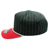 PB328R 5-Panel Pinstripe 2-Tone Snapback With Rope [D.Green/Red]