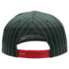 PB328R 5-Panel Pinstripe 2-Tone Snapback With Rope [D.Green/Red]