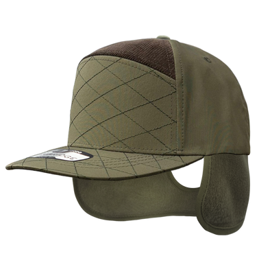 Quilt Camper Ear Flap [Olive/Brown]