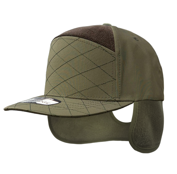 Quilt Camper Ear Flap [Olive/Brown]