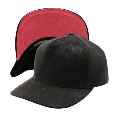 PB283 5-Panel Suede Snapback [Black/Red]