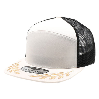 PB304 Pitbull Cambridge 6 Panel Camper Bay Leaf Trucker [Cream/Black]