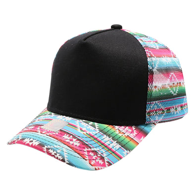 PB225P Lady Plain PonyTail Meshback Hat (Black)