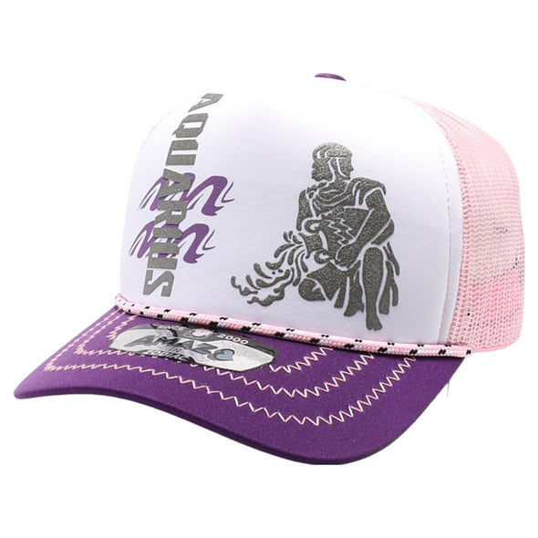 ZDAQ07 AMAZE-IN ZODIAC AQUARIUS ROPE SPONGE TRUCKER [WHITE/PURPLE/PINK]