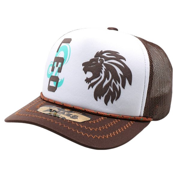 ZDLE04 AMAZE-IN ZODIAC LEO ROPE SPONGE TRUCKER [WHITE/BROWN]