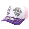 ZDLE07 AMAZE-IN ZODIAC LEO ROPE SPONGE TRUCKER [WHITE/PURPLE/PINK]