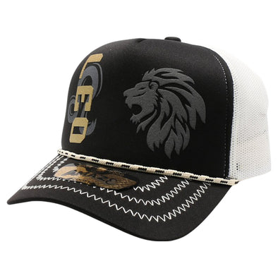 ZDLE06 AMAZE-IN ZODIAC LEO ROPE SPONGE TRUCKER [BLACK/WHITE]