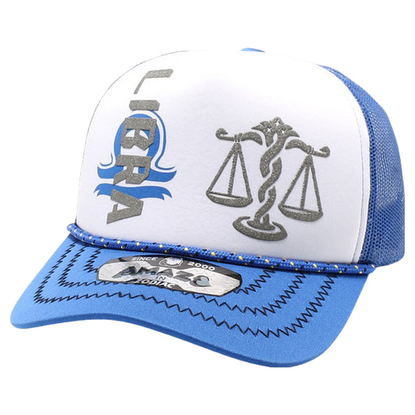 ZDLI05 AMAZE-IN ZODIAC LIBRA ROPE SPONGE TRUCKER [WHITE/ROYAL]