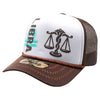 ZDLI04 AMAZE-IN ZODIAC LIBRA ROPE SPONGE TRUCKER [WHITE/BROWN]