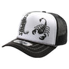 ZDSC03 AMAZE-IN ZODIAC SCORPIUS ROPE SPONGE TRUCKER [WHITE/BLACK]