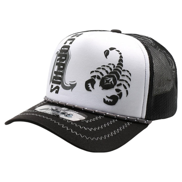 ZDSC03 AMAZE-IN ZODIAC SCORPIUS ROPE SPONGE TRUCKER [WHITE/BLACK]