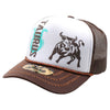 ZDTR04 AMAZE-IN ZODIAC TAURUS ROPE SPONGE TRUCKER [WHITE/BROWN]