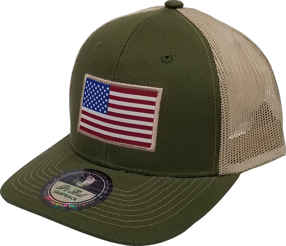 HC2197 Pit Bull Cambridge US FLAG MESH Hats[Olive/Khaki]
