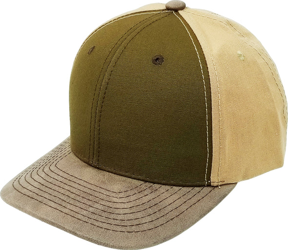 HC2024 Plain Oxford PU Visor Hat [Olive/Tan]