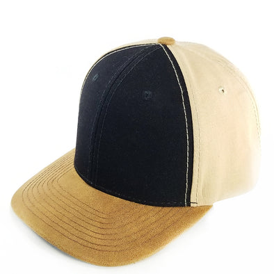 HC2024 Plain Oxford PU Visor Hat [Black/Tan/Brown]