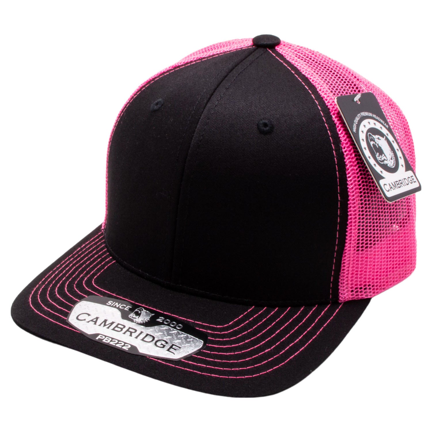 PB222 Pit Bull Cambridge Trucker Hat [Black/Neon Pink