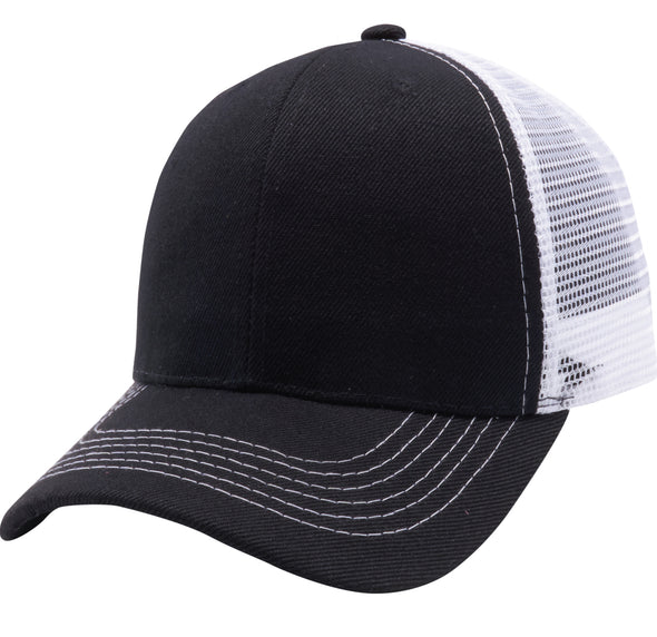PB125 Pit Bull Curved Trucker Mesh Hats  [Black/White]