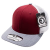 Burgundy/White/Heather Gray Pitbull Cambridge Tri-Color Trucker Hat