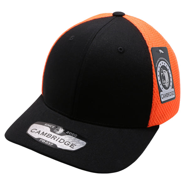 PB237 Pit Bull Cambridge Micro Mesh Back Trucker Hat [Black/Orange]