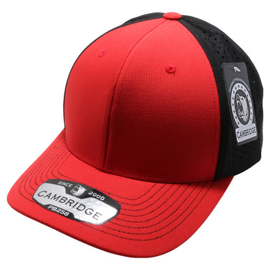 PB258 Pit Bull Cambridge Perforated Snapback Hats [Red/Black]