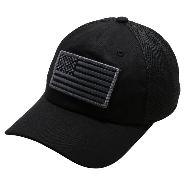 DV557 Pit Bull  US Flag Velcro Patch Micro Mesh Hats [Black]