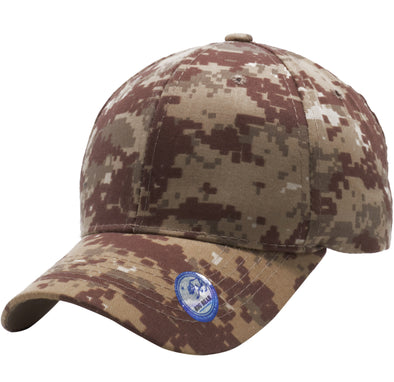 PB128c Pit Bull Hook And Loop Backstrap With Acrylic Curved Caps  [DE. Camo]