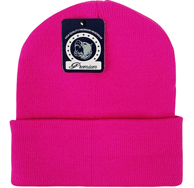 Neon Hot Pink PB179 Pit Bull Cuffed Knit Beanie Hats  Caps Wholesale