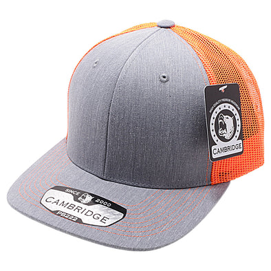 Heather Gray/Neon Orange Pitbull Cambridge Heather Gray Trucker Hat