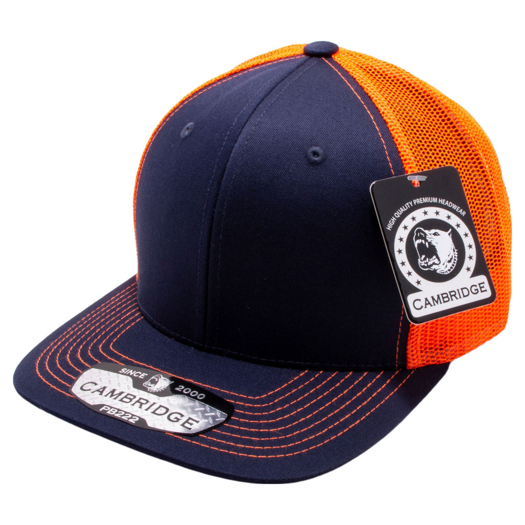 PB222 Pit Bull Cambridge Trucker Hat [Navy/Neon Orange] – CHOICE CAP, INC.