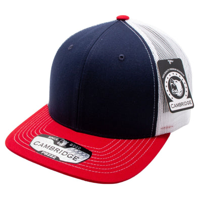 Navy/White/Red Pitbull Cambridge Tri-Color Trucker Hat