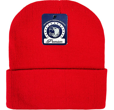PB179 Pit Bull Cuffed Knit Beanie Hats Wholesale [Red]