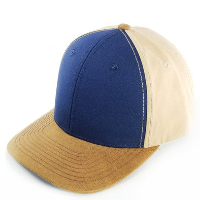 HC2024 Plain Oxford PU Visor Hat [Navy/Beige/Brown]