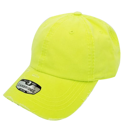 PB136V Pit Bull Distressed Vintage Cotton Twill Dad Hat [Neon Yellow]