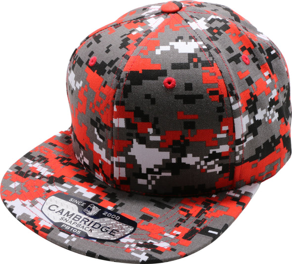 PB105 Pit Bull Cambridge Cotton Snapback Hats [Red Digital Camo]