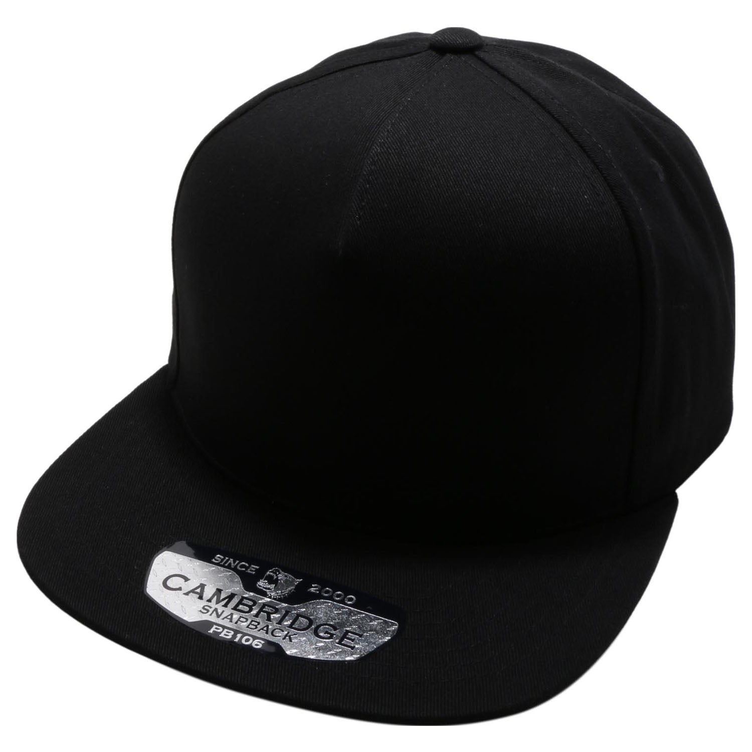 PB106 Pit Bull Cambridge 5 Panel Cotton Snapback Hat [Black