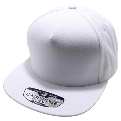 PB106 Pit Bull Cambridge 5 Panel Cotton Snapback Hat [White]