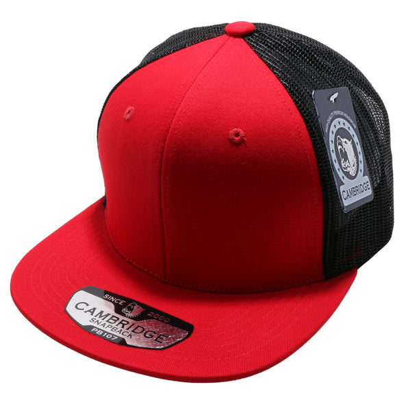 PB107 Cotton Trucker Hats [Red/Black]