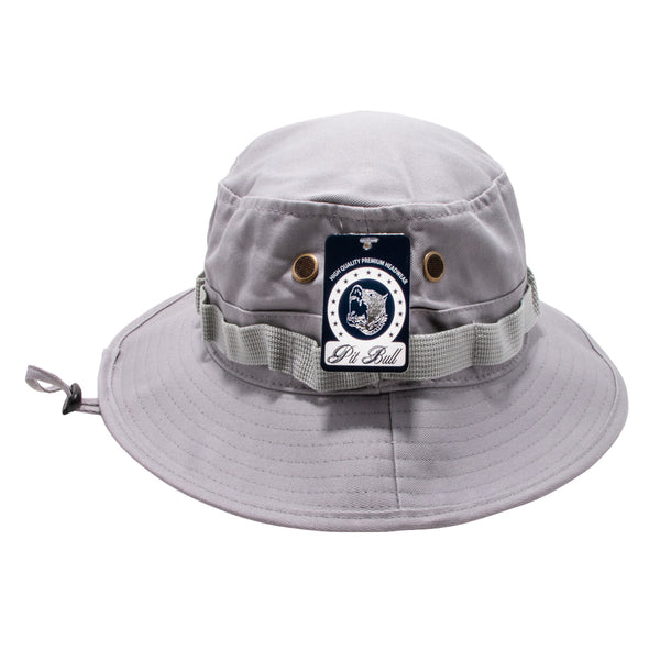 PB169 Pit Bull Plain Washed Boonies  With Strapped Bucket Hats [L.Grey]
