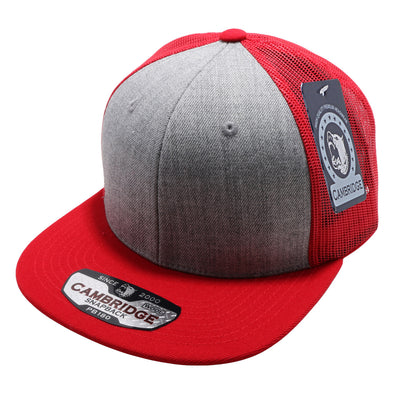PB180 Pit Bull Wool Blend Trucker Hats [Red/Heather/Red]