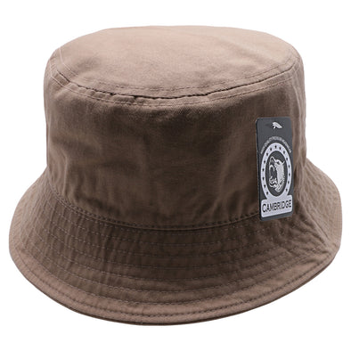 PB183 Pit Bull Plain Washed Cotton Fisherman Bucket Hats [Khaki]