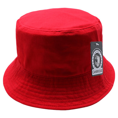 PB183 Pit Bull Plain Washed Cotton Fisherman Bucket Hats [RED]